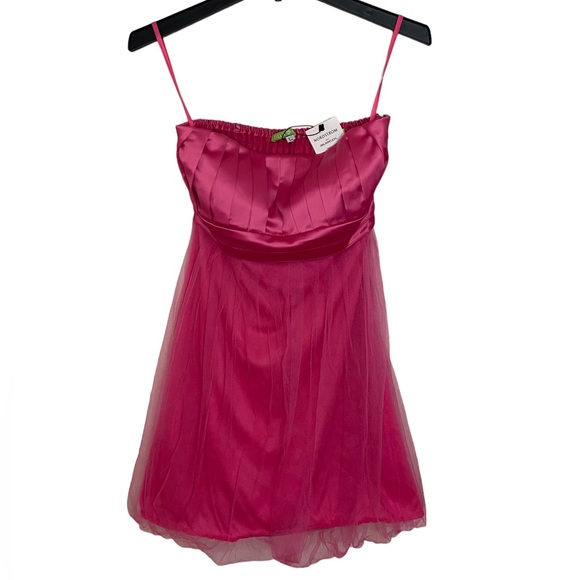 stella m'lia Dresses & Skirts - Stella M'lia 'Pleated Top Empire Cut Tulle Dress Fuchsia